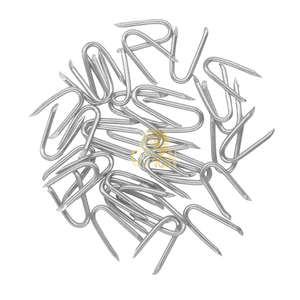 Attaches en U <span class=keywords><strong>galvanisées</strong></span> pour clôtures en fil d'acier, avec tige lisse, pour grillages et clôtures tissées - Product Image 2