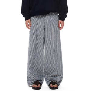 Pantalones vaqueros anchos de mezclilla a rayas vintage de verano para hombre, estilo urbano, talla grande, venta al por mayor - Product Image 3