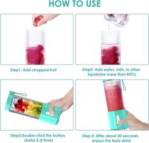 Mixeur de voyage portable coloré en promotion, 500 ml, mixeur électrique <span class=keywords><strong>avec</strong></span> USB, tasse mixeur rechargeable - Product Image 3