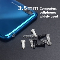 Interface pour écouteurs 3,5 mm avec bouchon anti-poussière, port audio universel pour téléphone portable et ordinateur, port microphone, bouchon anti-poussière