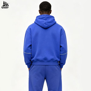 <span class=keywords><strong>Tuta</strong></span> da Jogging a due pezzi riflettente personalizzata di alta qualità del produttore di abbigliamento <span class=keywords><strong>pantaloni</strong></span> giacca con cappuccio tute in tinta unita - Product Image 3