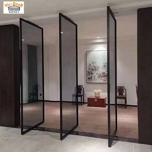 Portes pivotantes de villa de luxe, portes d'entrée modernes en aluminium de grande taille, porte pivotante double en verre isolant trempé - Product Image 2