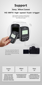 Émetteur Flash Visico VC-818TX 2.4G E-TTL 1/8000s avec Synchronisation Haute Vitesse <span class=keywords><strong>pour</strong></span> Contrôleur Flash Sans Fil <span class=keywords><strong>pour</strong></span> <span class=keywords><strong>Appareil</strong></span> <span class=keywords><strong>Photo</strong></span> - Product Image 2