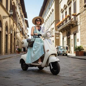 Scooter électrique à 3 roues <span class=keywords><strong>pour</strong></span> femmes HLD, <span class=keywords><strong>tricycle</strong></span> rétro <span class=keywords><strong>pour</strong></span> la mobilité avec pare-brise en plastique, parfait <span class=keywords><strong>pour</strong></span> les trajets en ville en bord de mer - Product Image 2