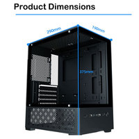 Boîtier PC de bureau OEM avec panneau latéral en verre, ventilateur RGB 120 mm, boîtier PC de jeu en verre transparent, prend en charge l'alimentation ATX