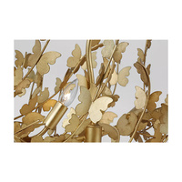 Lustre Papillon Moderne Doré en Laiton avec Branches et Feuilles d'Arbre pour Salon, Hôtel, Maison, Villa - Décoration Plafonnier