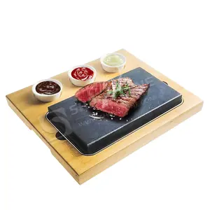 I WIN hot stone grill cooking set steak cooking stone by bamboo tray for homemade bbq grill for Christmas gift set