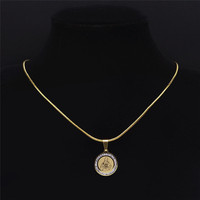 Nouveau collier tendance avec pendentif religieux en forme de cœur sacré de Jésus, chaîne serpent dorée et pierre ronde en zircon cubique