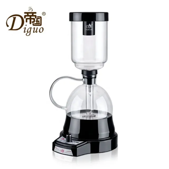 Diguo เครื่องชงกาแฟกาลักน้ำ2022โวลต์,เครื่องชงกาแฟดิจิตอลสุญญากาศไฟฟ้าแบบหมุนสีดำสำหรับใช้ในครอบครัวปี220