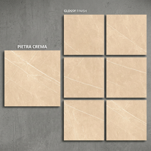 Foshan Crema 800x800mm Glazed Porcelain Marble Effect Tiles Contemporary Floor Collection - Product Image 1
