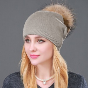 Autumn and Winter <strong>Women</strong> '<strong>s</strong> Knitted Woolen <strong>Hat</strong> Fur Ball Warm Woolen <strong>Hat</strong> Fashionable <strong>Women</strong>' <strong>s</strong> Pullover <strong>Hat</strong> - Product Image 5