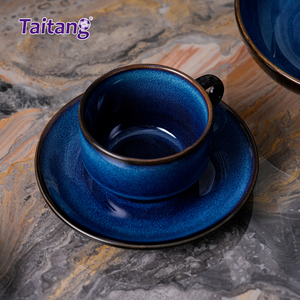 Suministros de cafetería de hotel <span class=keywords><strong>Tazas</strong></span> de café de cerámica esmaltadas en colores personalizados para cafetería - Product Image 6