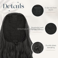 Queue de cheval synthétique ondulée de 26 pouces pour femme, en fibre haute température, extension bouclée, couleur personnalisable, avec cordon de serrage