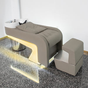 Modern Design High Quality Barbershop Commercial Furniture Shampoo <b>Bed</b> Lying Shampoo Chair with <b>LED</b> Lighting for Hair Salon - Product Image 2