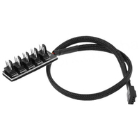 Câble d'alimentation pour ventilateur de boîtier PC, 1 femelle 4 mâles, prise 4 broches, concentrateur de ventilateurs 4 ports, multi-voies PWM, noir