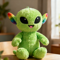 Poupée en peluche Alien aux grands yeux verts personnalisée, poupée en peluche mignonne accompagnant la poupée de guérison, vente en gros directe d'usine de cadeau