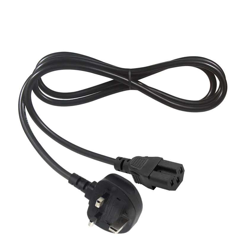 Straight Power Cord Plug Locking Iec C15 Female Connector To Uk 3Prong Cable Bs Bsi Approved