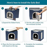 Cama para Gatos Chengjun 41*41*35CM, Lavable, Plegable, de Tela, para Mascotas, para el Hogar, Sala de Estar, Muebles para Mascotas