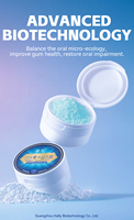 Poudre dentifrice blanchissante probiotique Kangmei 50g OEM pour le nettoyage des dents, l'élimination des taches, la réduction du tartre, l'haleine fraîche, soin buccal