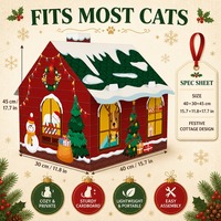 Casa Rascador para Gatos Personalizada, Fácil de Montar, Casa para Gatos de Cartón Corrugado, Cama Portátil para Gatos, Suministro al por Mayor para Gatos de Interior