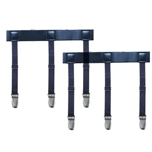 Jarretelles Élastiques Fixe-Chemise de Haute Qualité pour Homme, Ceinture de Maintien de Chemise Noire - Product Image 1