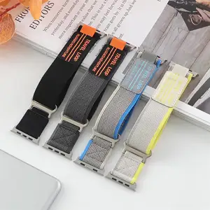 Correa de nailon con bandera deportiva modificada Trali Loop oficial 38mm 44mm para Apple iWatch Band series Ultra 2 series 9 8 7 6