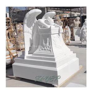 特注白大理石天然石天使泣いて記念碑墓石墓石像墓石 - Product Image 1