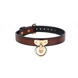 Genuine Leather Collar Black Cow Hide Rectangular Buckle Durable Neck Ring For Adult Role Play - Product Image 5