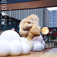 Fille gonflable sur mesure femme élégante souffle des bulles de lune poupée personnage de fille de dessin animé publicité modèle de fille gonflable