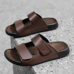 Nuevas Sandalias de Cuero Genuino para Hombre en Oferta, Sandalias Casuales de Piel de Vaca, Zapatillas de Verano para la Playa, Marca Famosa - Product Image 2