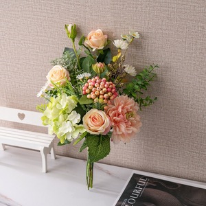 Bouquet de fleurs artificielles CallaFloral, mélange de roses, tissu tissé en plastique, décoration d'intérieur, accessoires de mariage CF01481A - Product Image 3
