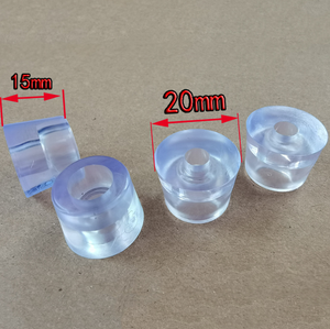 Ujung kaki furnitur transparan antiselip, kaki sekrup kaki karet silikon Pvc tahan aus tahan lembab untuk furnitur - Product Image 2