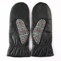 Gants et mitaines en acrylique à la mode pour femmes en peau de mouton véritable avec doublure en fausse fourrure d'agneau accessoire tricoté d'hiver chaud