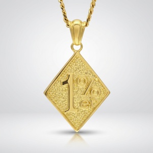 สร้อยคอสแตนเลสสตีลวินเทจทรงรอมบัส 1%er  แบบปรับแต่งได้  แฟชั่นเท่สไตล์สตรีท  จี้โลโก้สำหรับผู้ชาย - Product Image 1