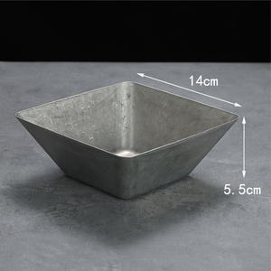 Rétro 304 plats en acier inoxydable plat de vinaigre plat de sauce soja faire vieux carré japonais frites snack bol - Product Image 2