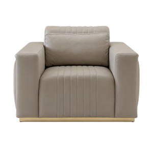 Divano moderno in pelle Beige con cuscini decorativi e mobili da soggiorno di lusso in acciaio inossidabile per la <span class=keywords><strong>casa</strong></span> e l'hotel - Product Image 1