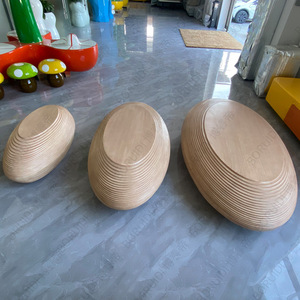Fiberglass <b>Wood</b> Grain <b>Bench</b> Oval Contemporary Design For Mall Outdoor Furniture Durable Patio <b>Bench</b> - Product Image 3