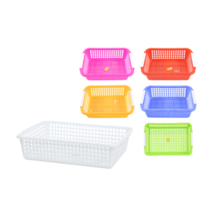 Vi Hung Plastic Engraved Vintage Rectangular PP Food-Safe Storage <b>Basket</b> with 301-400ml Capacity for <b>Kitchen</b> Use Made in Vietnam - Product Image 1