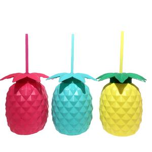 Jugo personalizado 600ml plástico fruta burbuja té reutilizable a granel beber piña forma pajita tazas con pajita - Product Image 2