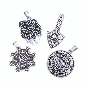 <b>Titanium</b> Steel Viking Celtic Pendant Geometric Design Unisex Necklace Gift 216059 - Product Image 1