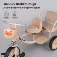 Tricycle Classique Simple pour Tout-Petits avec Roues en Caoutchouc Antichoc, Tricycle à Pédales pour Enfants de 2-5 et 3-6 Ans, Sans Capote, pour Utilisation à la Maison et au Jardin
