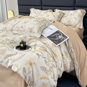 Precio al por mayor, funda de edredón de algodón egipcio tamaño King, juego de sábanas, estampado Floral, característica genial para hoteles - Product Image 1