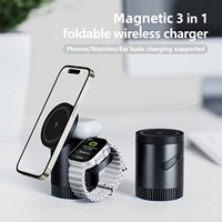 Chargeurs magnétiques multifonctions intelligents pour appareils électroniques super rapides 15W, chargeurs sans fil 3 en 1 pour iPhone 15 Pro Max