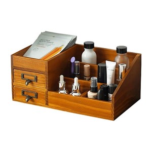 Solid Wood <b>Makeup</b> Organizer With Drawers And Compartments For Desktop Storage <b>Box</b> - Product Image 1