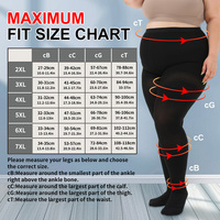 Bas de contention en silicone pour cuisses, compression 20-30 mmHg, pour le soutien des jambes en cas d'œdème et la prévention de la TVP, grande taille