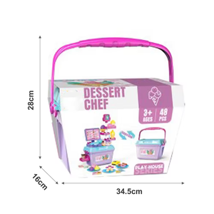 Mainan anak perempuan 2 in 1 Supermarket toko makanan penutup mainan bermain peran portabel dapat berubah untuk anak-anak permainan peran - Product Image 6