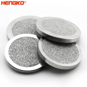 Sintered 50 To 60 Um 316L Stainless Steel Powder Sintered Porous Metal Disc Filter With Steel Sealing Ring High Precision Filter