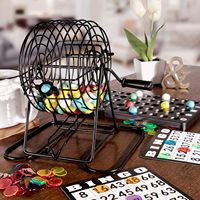 Machine à Bingo Professionnelle en Métal Durable avec Cage, Marqueur de Bingo et Jeu de Plateau de Bureau – Équipement pour Activités Sociales