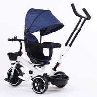 Tricycles pour bébés de qualité supérieure à prix avantageux, tricycle pour enfants, trike pour enfants, vélo à trois roues avec cadre en acier, siège rotatif et barre de poussée