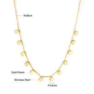 ファッションステンレススチールネックレスペンダントゴールドカラーチョーカーネックレス女性ジュエリー - Product Image 2